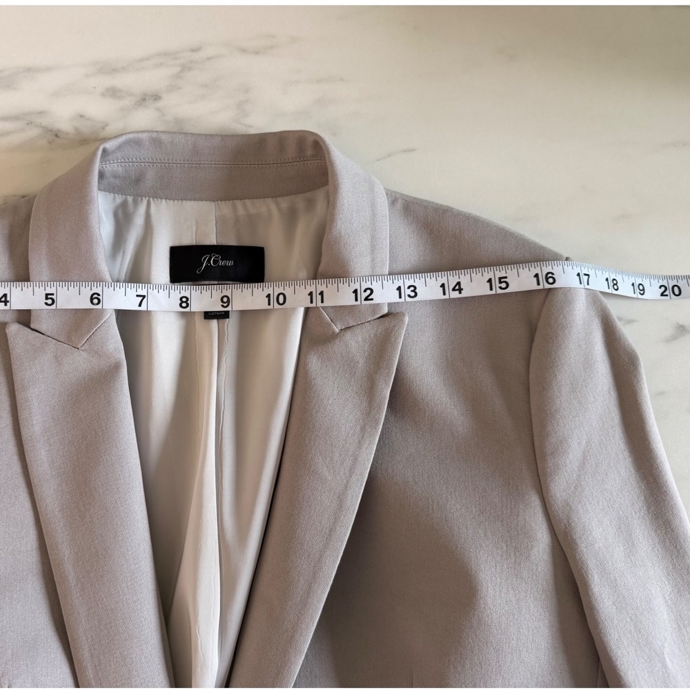 J.Crew Womens Bi-Stretch Single Button Blazer Light Grey‎ H5513 Size 12 - Picture 8 of 11